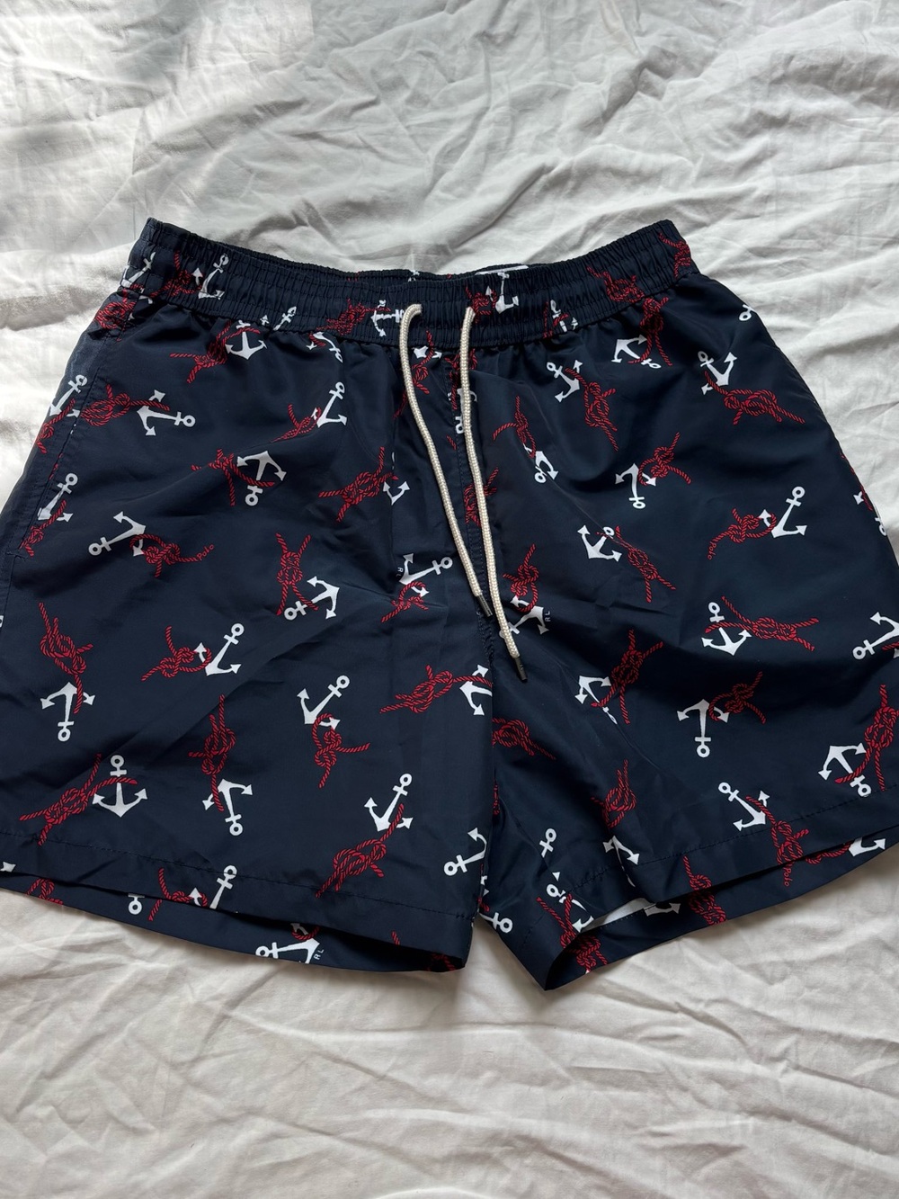 Polo Ralph Lauren Navy Anchor-Print Swim Trunk